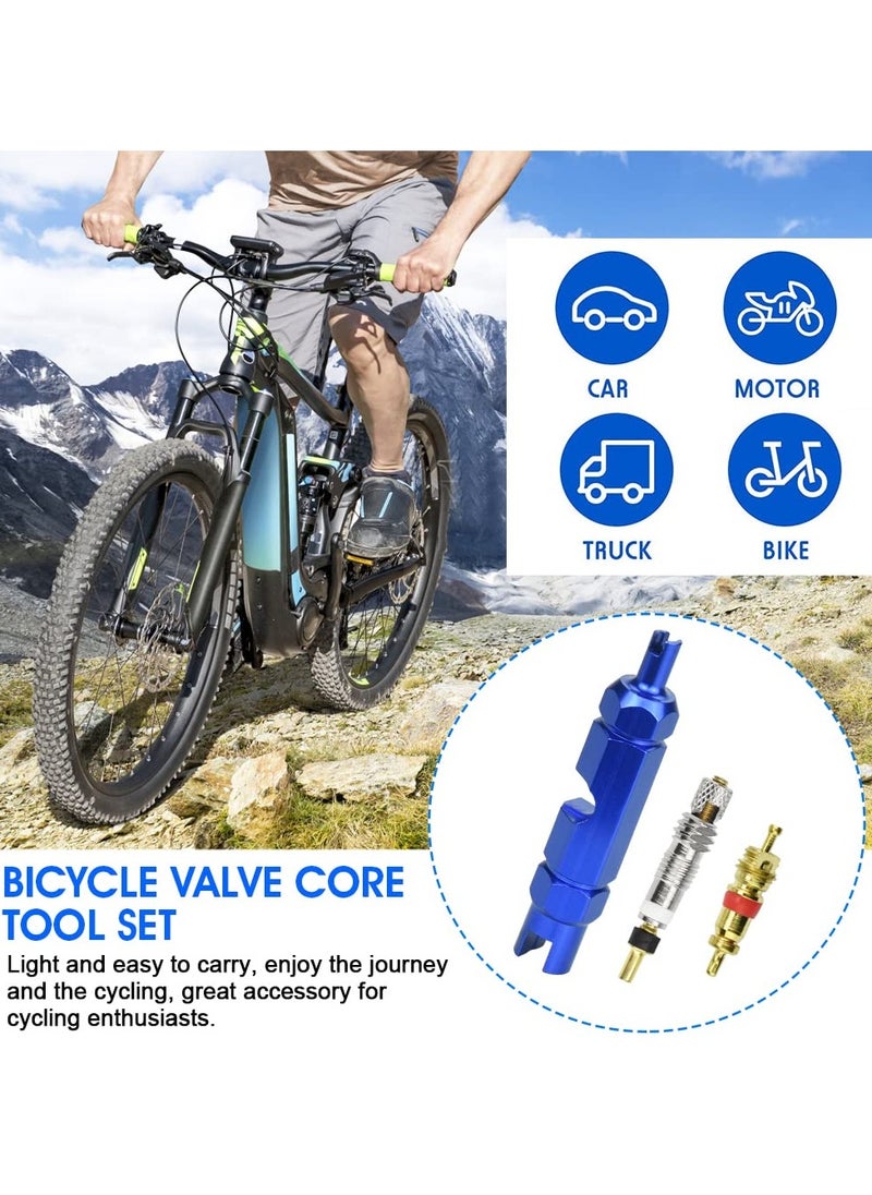 SYOSI 13Pcs Valve Core Remover Tool Kit Bike and Car Valve Core Repair Tool with Brass Replacement Presta and Schrader Valve Core Bike Bicycle Core Repair Tool For Universal Road Bike Car