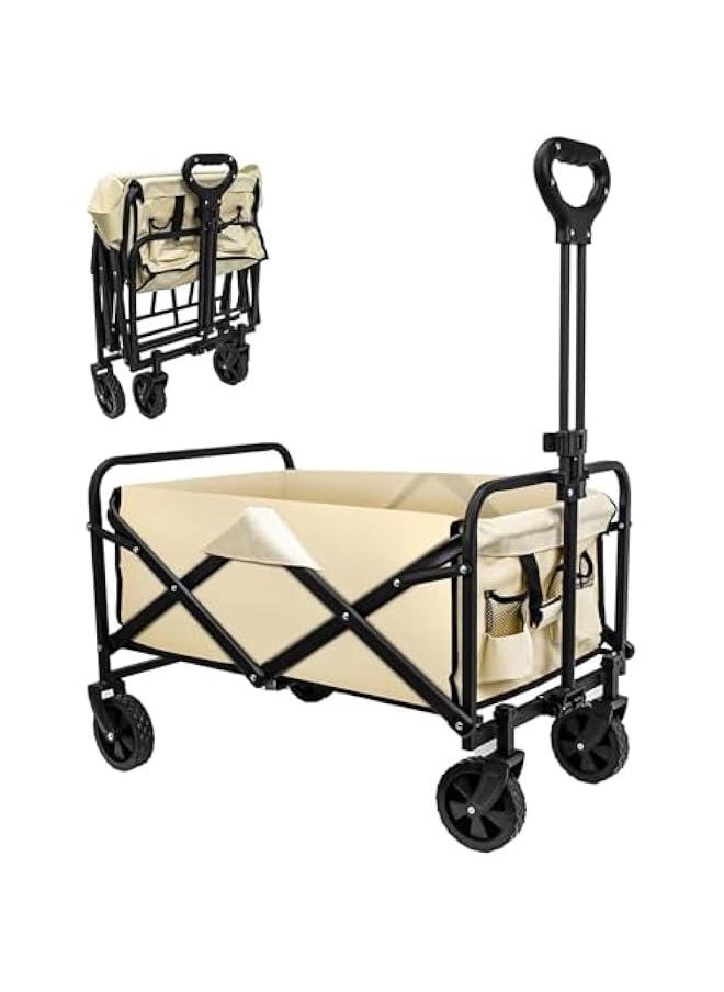 Garden Cart Camping Wagon Foldable, Shopping Trolleys Utility Outdoor Wagon Collapsible Garden Camping Picnic Cart