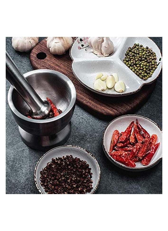 Mortar and Pestle Sets Stainless Steel Food Safe Spice Grinder Bowl