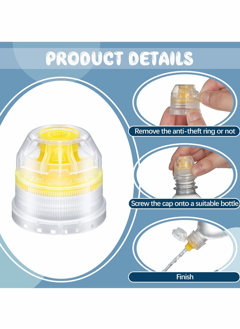 Push Pull Replacement Caps Reusable Colorful Plastic Soda Twisted Water Bottle Lid Top Suitable for  Sport Bottle Cap, Red Yellow and Blu 28 mm 30 Pcs