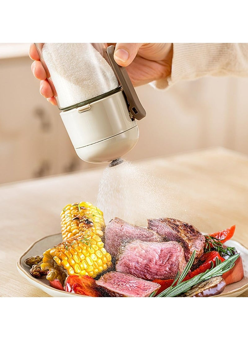 Salt Container and Spice Jar Set: Salt Shaker, Small Glass Bottle, Kitchen Glass Bottle, Spice Organizer Containers