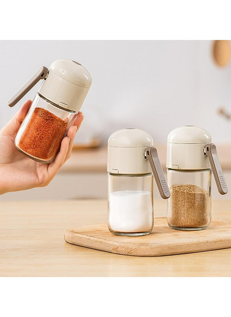 Salt Container and Spice Jar Set: Salt Shaker, Small Glass Bottle, Kitchen Glass Bottle, Spice Organizer Containers