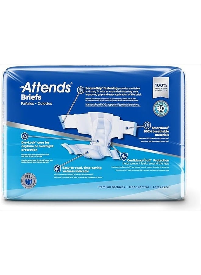 Advanced Briefs With Tabs For Adult Incontinence Care With Dry-Lock Containment Core, Ultimate Absorbency, Unisex, X-Large, 20-count (x3)