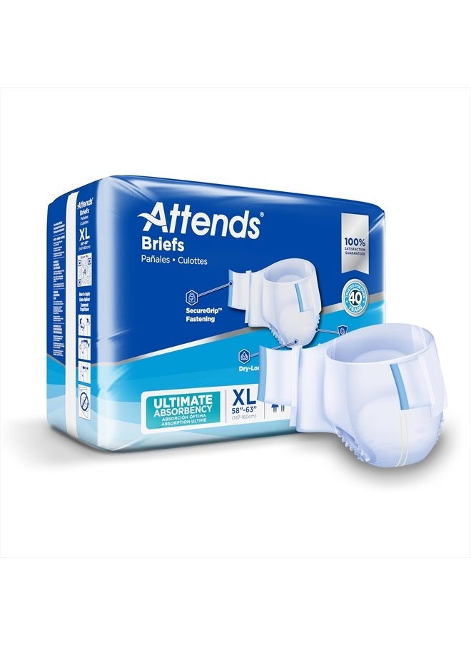 Advanced Briefs With Tabs For Adult Incontinence Care With Dry-Lock Containment Core, Ultimate Absorbency, Unisex, X-Large, 20-count (x3)