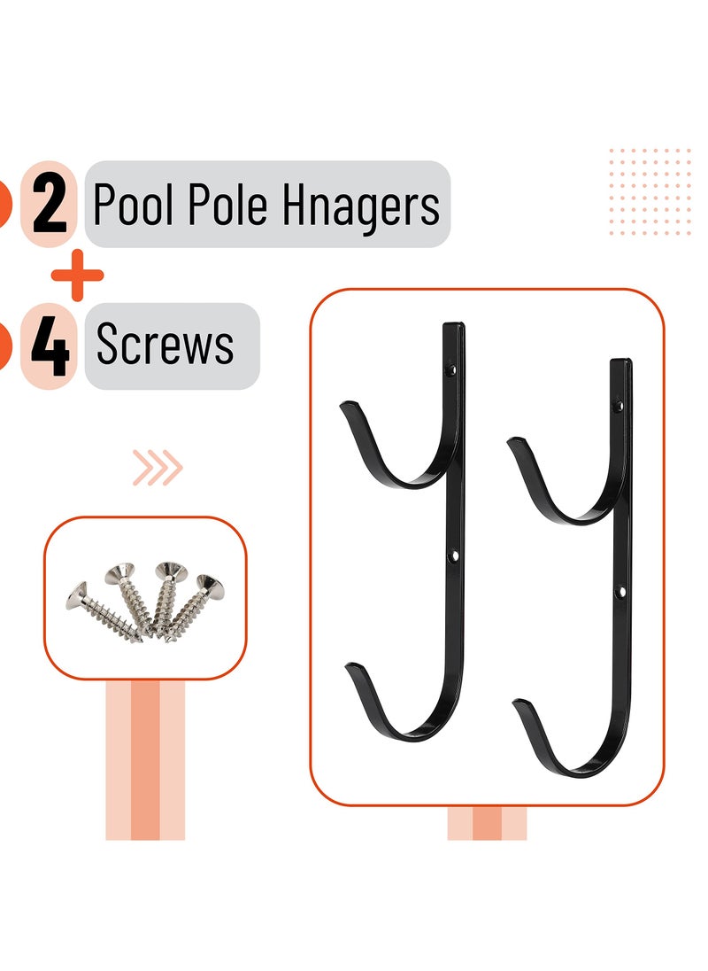 Pool Pole Hangers, 2 Pack, Hooks for Pool Supplies, Poles and Hose, Accessories for Pools