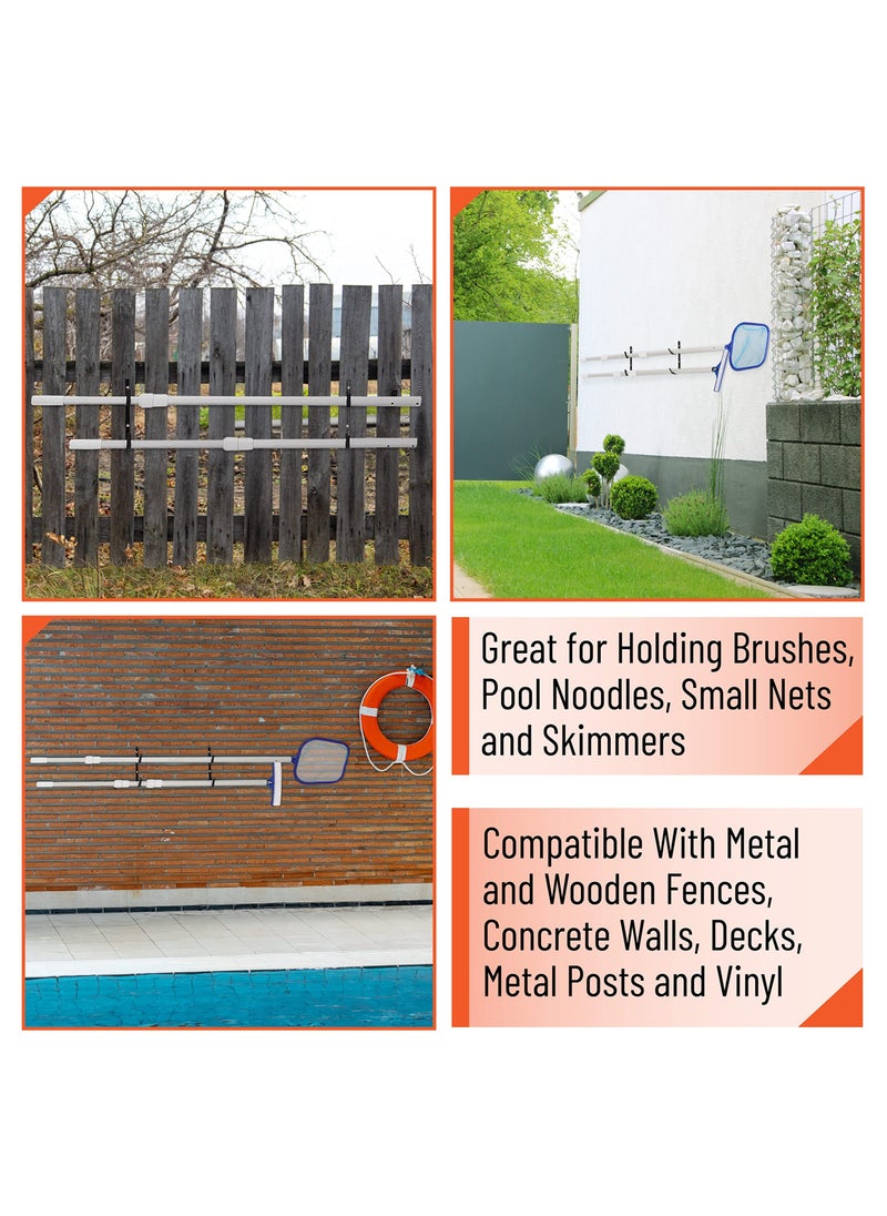 Pool Pole Hangers, 2 Pack, Hooks for Pool Supplies, Poles and Hose, Accessories for Pools