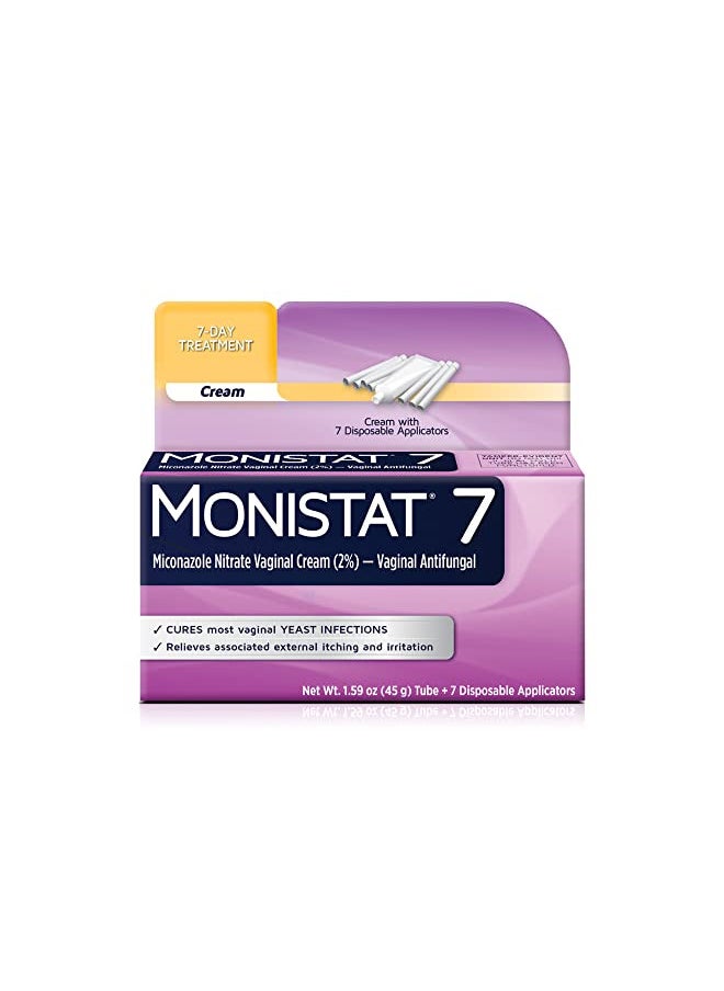 MONISTAT 7-Dose Yeast Infection Treatment, 7 Disposable Applicators & 1 Cream Tube