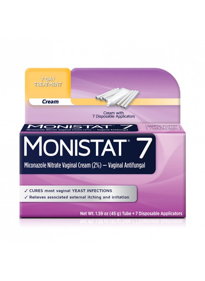 MONISTAT 7-Dose Yeast Infection Treatment, 7 Disposable Applicators & 1 Cream Tube