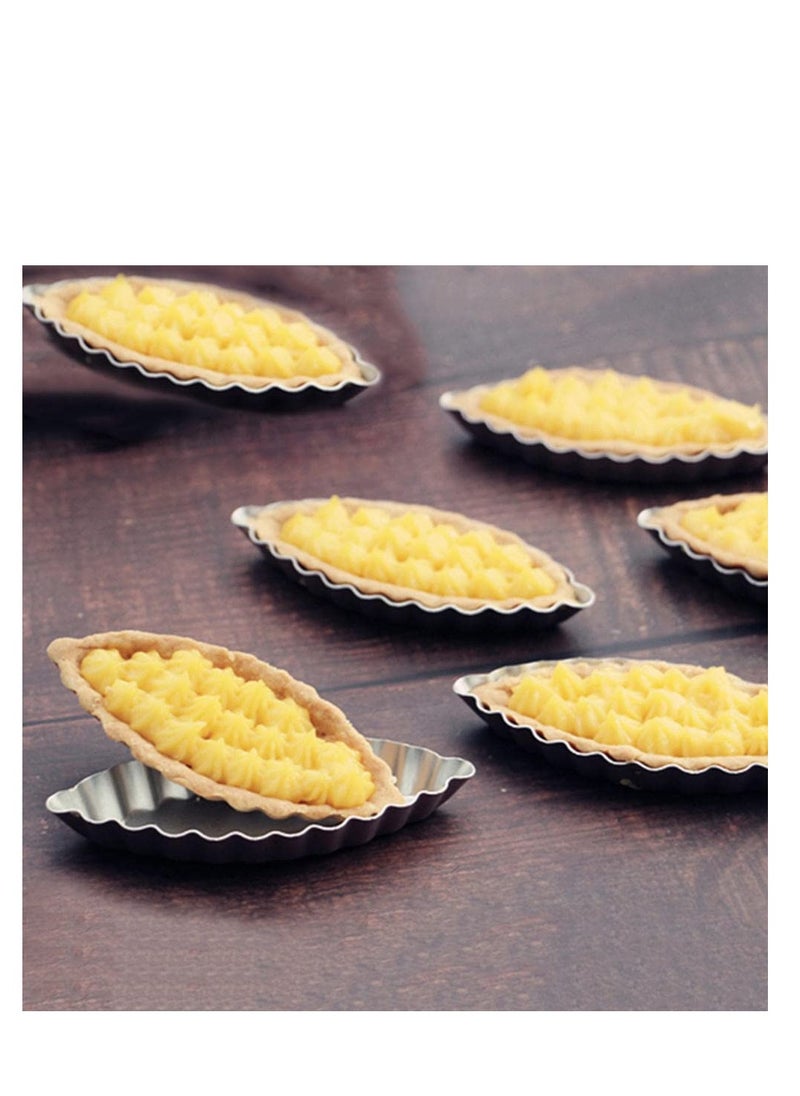 Egg Tart Molds, 20 Pcs Boat Shape Tart Pan, Aluminum Baking Mould, Mini Cupcake Cake Muffin Mold Tin Pan Baking Tool, Reusable DIY Cake Decor Pastry for Tart Shells, Cupcakes, Mini Cake, Pudding