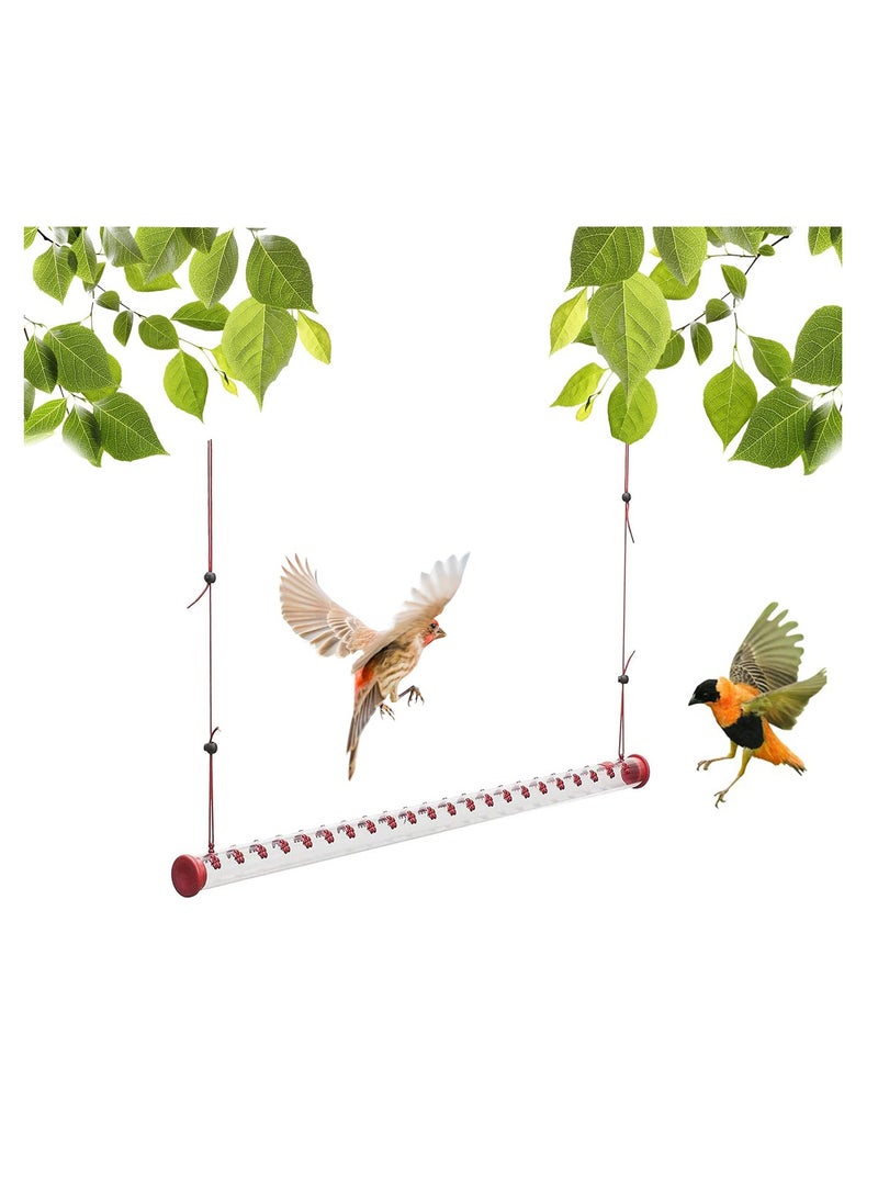 Best Hummingbird Feeder, Hummingbird Feeder, with Hole Birds Feeding Transparent Pipe, Red Transparent Tube, Easy to Use for Outdoor Garden Home Decoration, Indoor or Outdoor Decor (40cm)