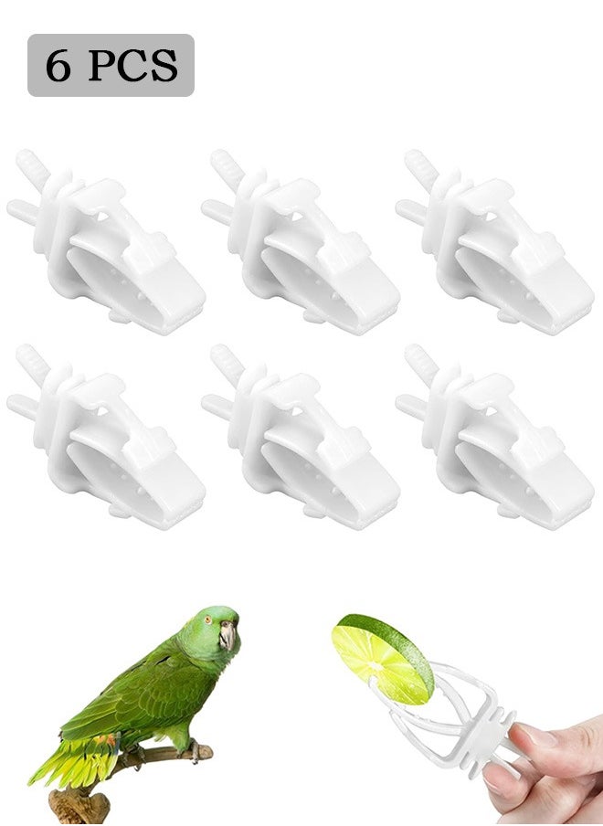 6 Pcs Bird Cage Clips, Plastic Bird Cage Feeder Clip, for Parrots Canaries Cockatiels Finches and Other Small Animals