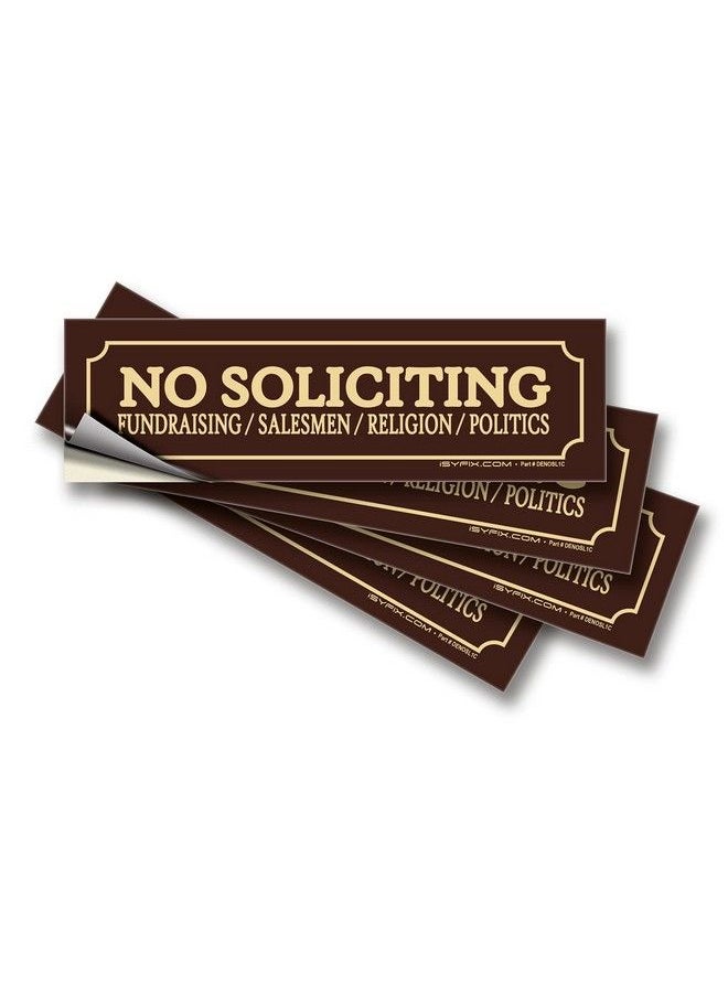 No Soliciting Sign Sticker For House Home & Business 4 Pack 7X2 Inch Premium Selfadhesive Vinyl Laminated For Ultimate Uv Weather Scratch Water And Fade Resistance Indoor & Outdoor