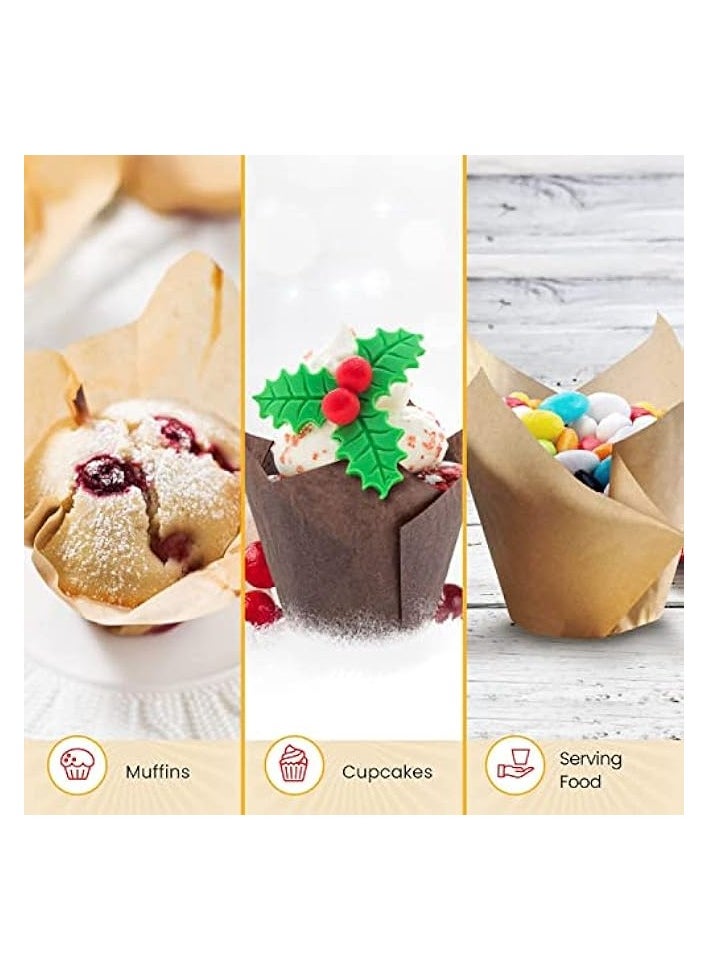 Cupcake Liners, 150pcs Greaseproof Not Curl or Burn Baking Cup Holders and Muffin Baking Cups, Muffin Liners Cupcake Wrappers for Wedding