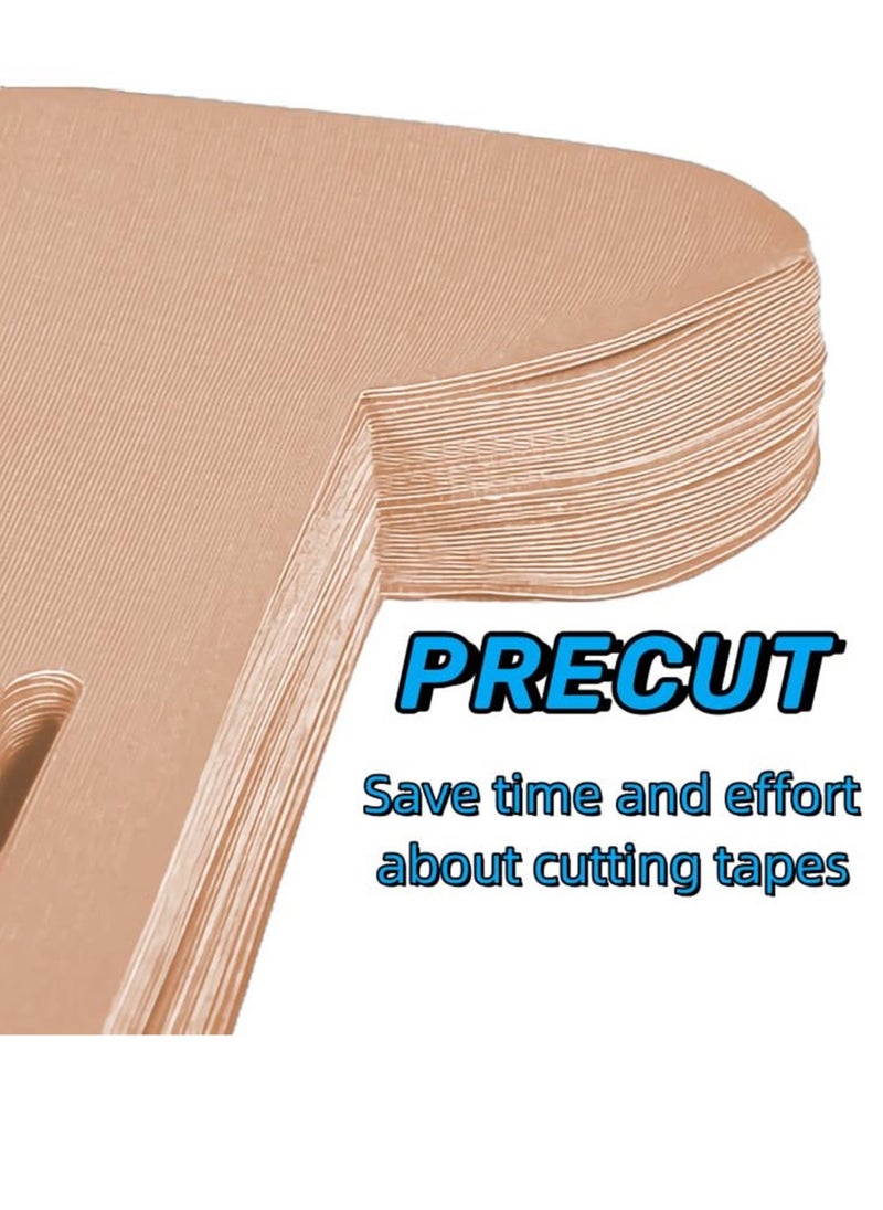 10 Pcs Pre-Cut Kinesiology Tape for Knee,Waterproof & Elastic, Breathable Latex-Free Cotton Athletic Tape, Provide Support and Stability to Muscle,Ideal for Running, Hiking, Riding