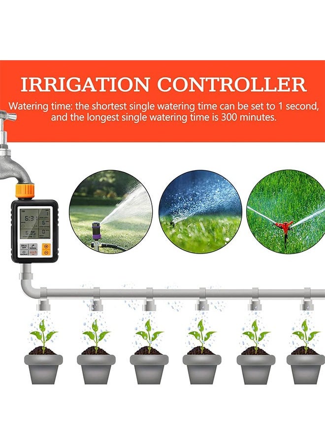 1 PCS Garden Balcony Automatic Flower Watering Machine,Multi Functional Outdoor Garden Sprinkler Controller Intelligent Automatic Irrigation System Waterproof/Rain Delay,Black