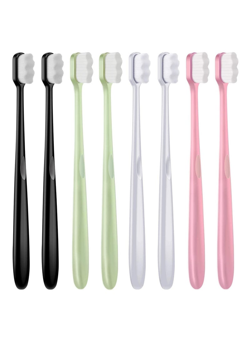 8 Pieces Soft Toothbrush Micro Nano Extra Soft Bristles Manual Soft Toothbrush for Teeth Oral Gum Recession Adults Kids Child