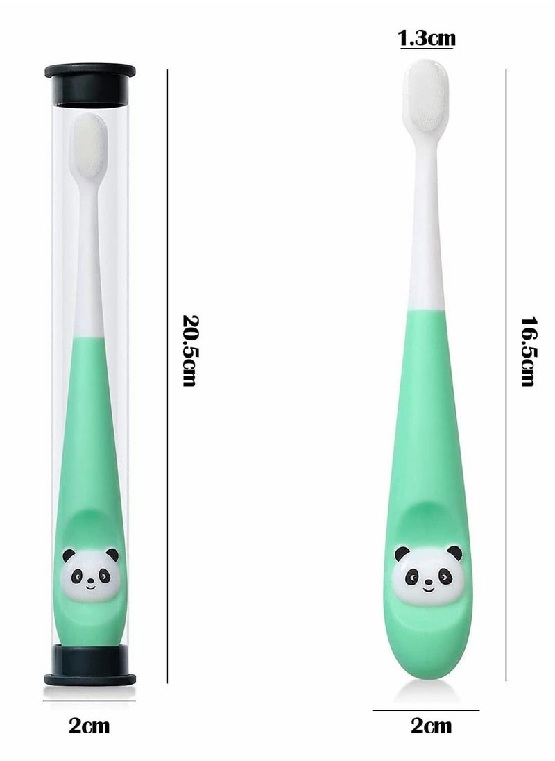 Toothbrush for Kids, Extra Soft Nano Toothbrush for Toddlers and Children BPA Free Kids Toothbrush with Protective Case for Toddler for 1-3 Years Old(Green)