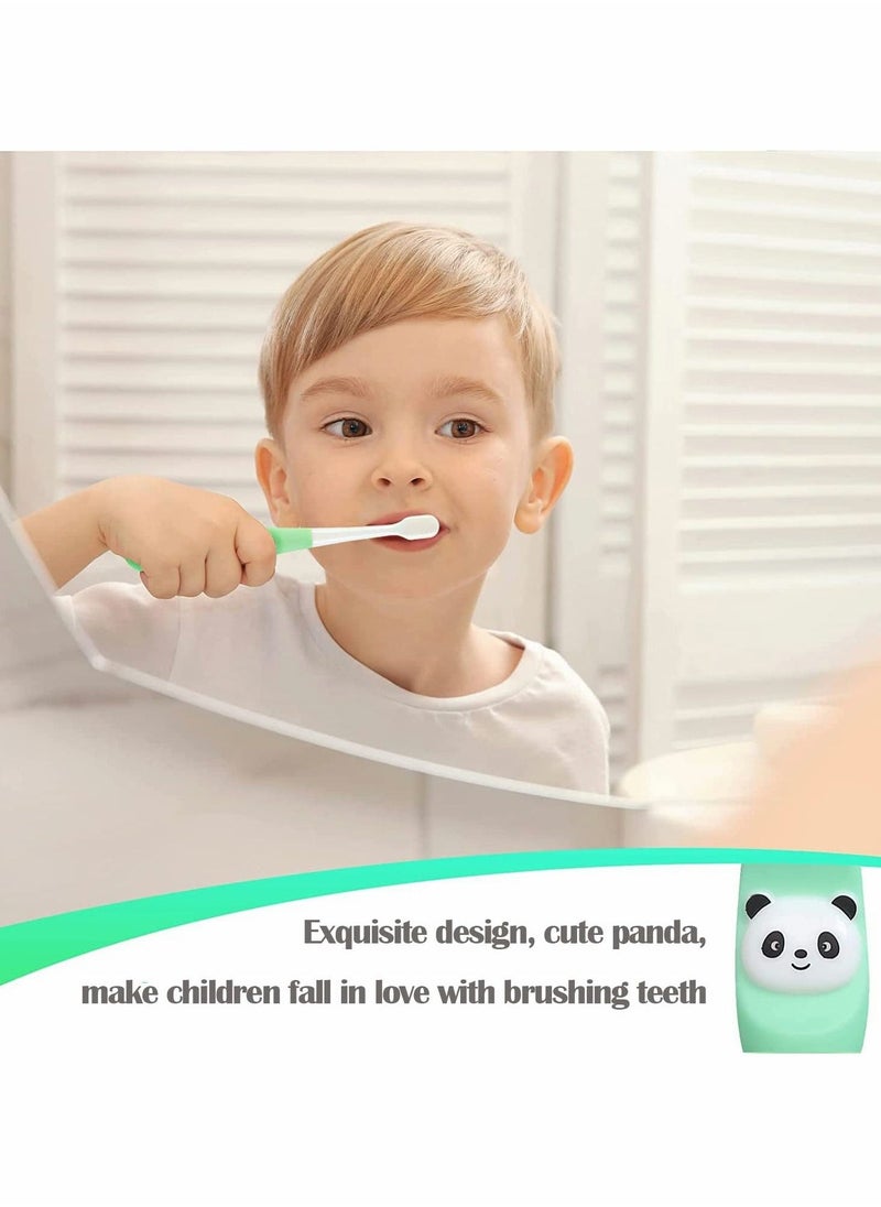 Toothbrush for Kids, Extra Soft Nano Toothbrush for Toddlers and Children BPA Free Kids Toothbrush with Protective Case for Toddler for 1-3 Years Old(Green)