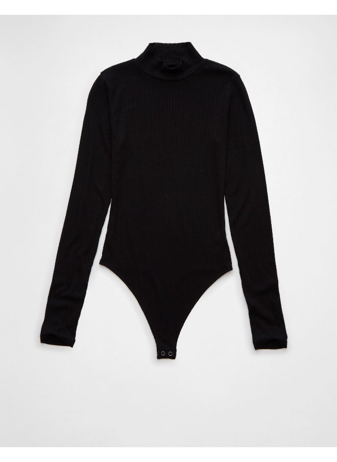 AE Long-Sleeve Mock Neck Pointelle Bodysuit