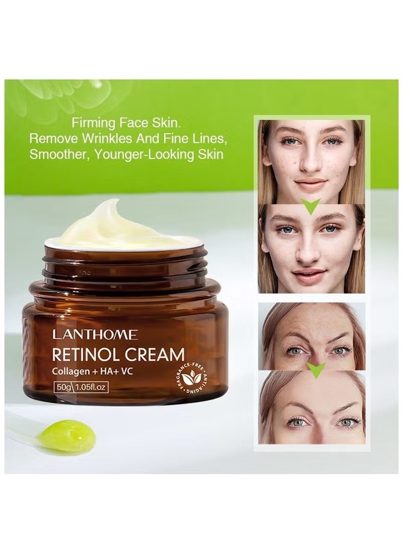 50g Retinol Cream for Face Retinol Face and Body Cream Reduce File Lines and Wrinkles with Collagen Hyaluronic Acid Vitamin C and 2.5% Retinol Anti Aging Tighten and Smooth Skin Retinol Cream