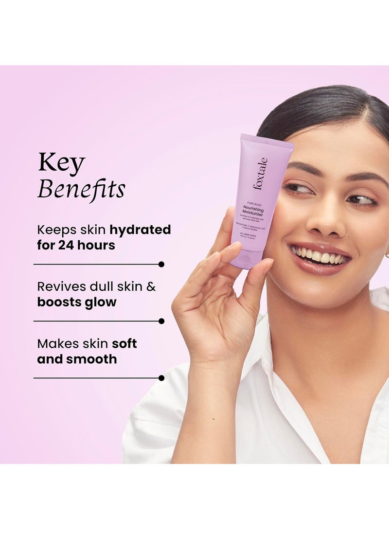 Foxtale Nourishing Face Moisturizer with Niacinamide for 24 Hr Hydration, Lightweight & Non-Sticky, For Soft & Glowing Skin, Men & Women, All Skin Types, 100 ml