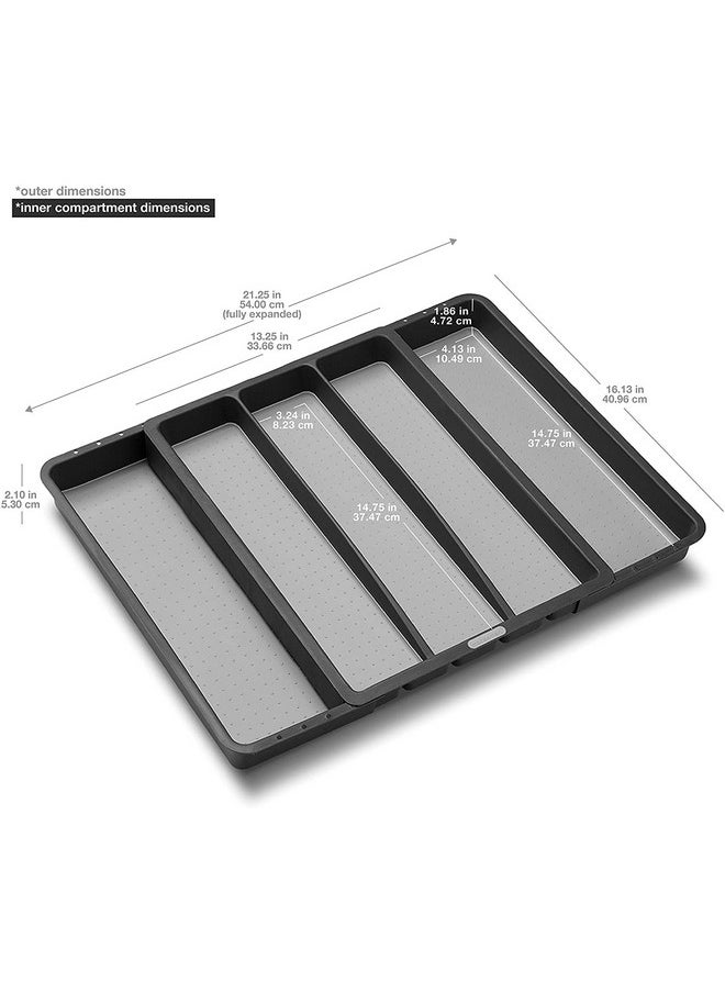 Expandable Utensil Tray Granite Classic Collection 5 Compartments Kitchen Organizer Soft Grip Lining Easy To Clean Bpa Free