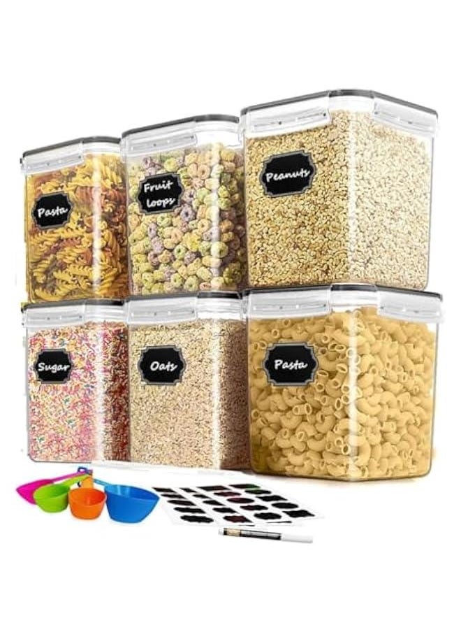 Extra Large Food Storage Containers with Lids Airtight for Flour, Sugar, Rice & Baking Supply - Airtight Kitchen & Pantry Bulk Food Storage for Kitchen Organization (2.5L - 6 Pack)