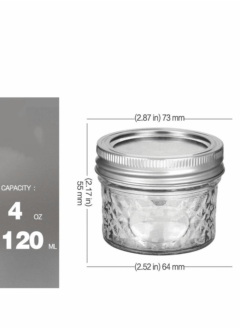 Ma son Jars, Canning Jars Jelly Jars With Lids, Ideal for Jam, Honey, Wedding Favors, Shower Favors, for Canning, Preserving, Meal Prep 12, Diamond, 12, Ma son Jars