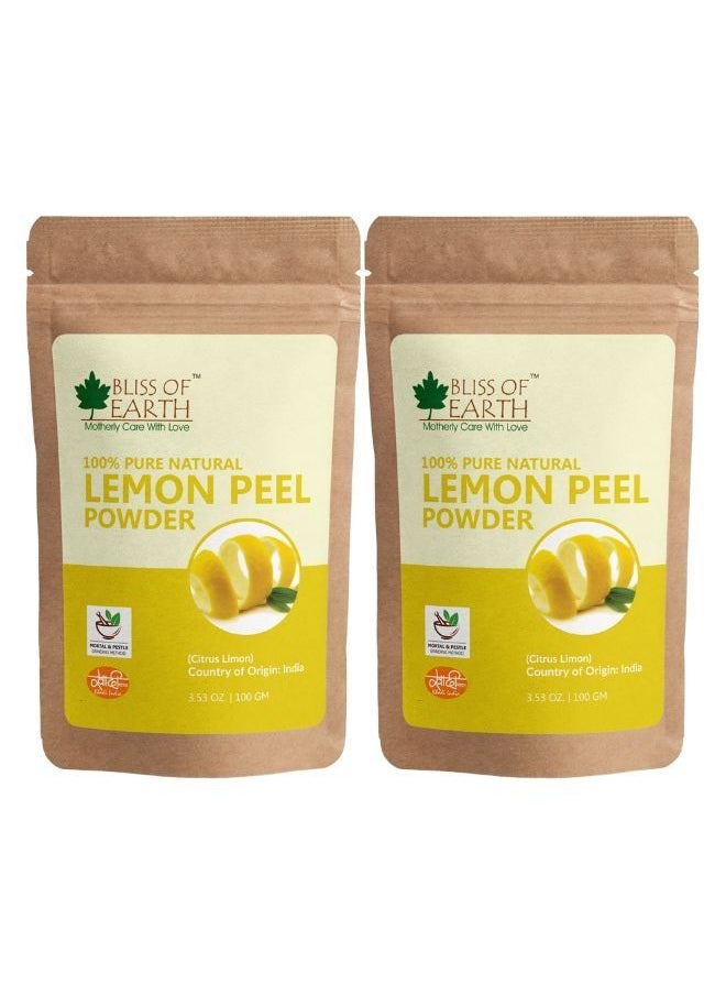 100% Pure Lemon Peel Powder For Skin Whitening, Acne & Face Lightening 100gm Pack of 2