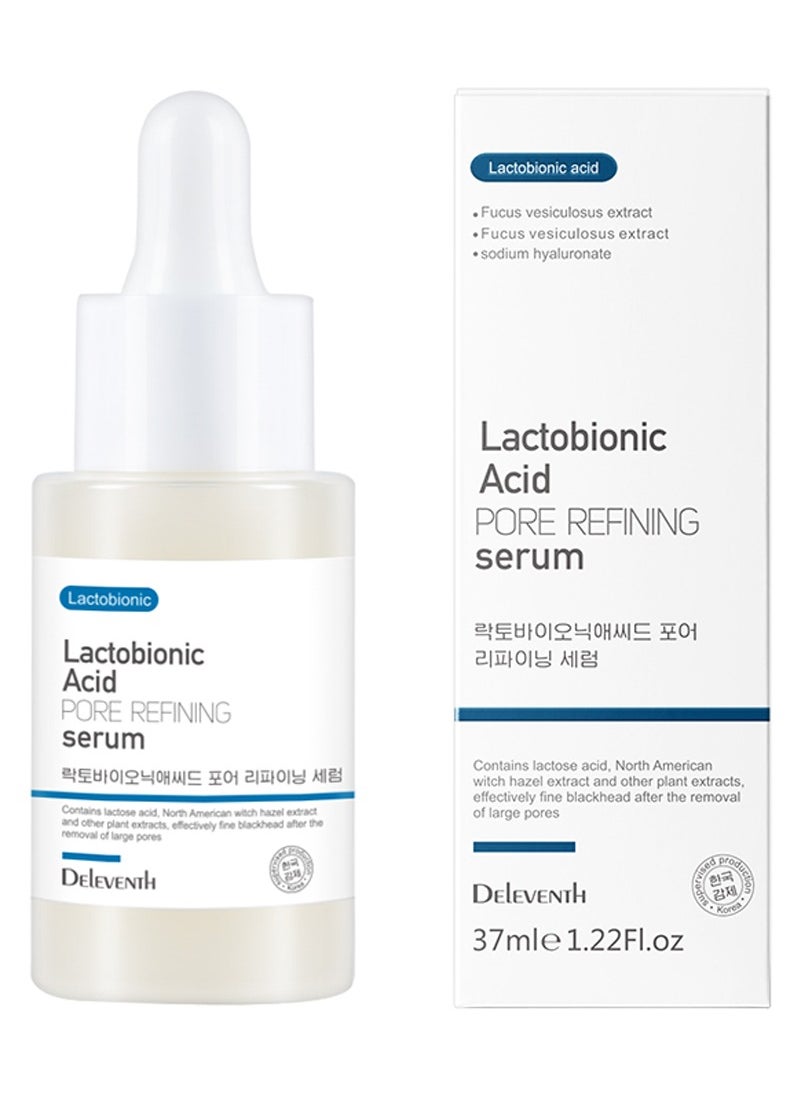 DEleventh Korean Brand Lactobionic Acid Pore Refining Serum 37ml / Shrink Pores, Balance Water and Oil, Remove Blackheads, Smooth, Radiant Skin, Reduce Fine Lines and Improve Texture