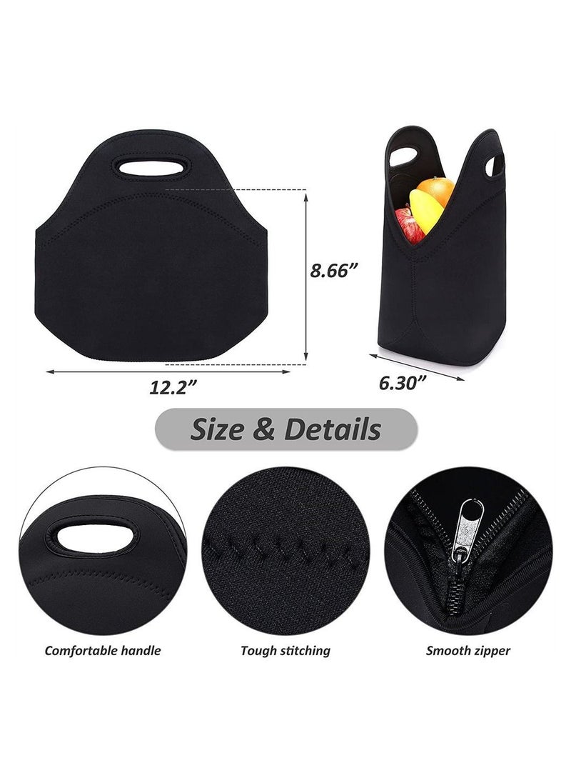 Carry Lunch Bag Neoprene Lunch Bags Thermal Insulated Lunch Tote Bag Lightweight Insulated Reusable Washable Neoprene Picnic Bag for Women Men Student Lunch Box Bag