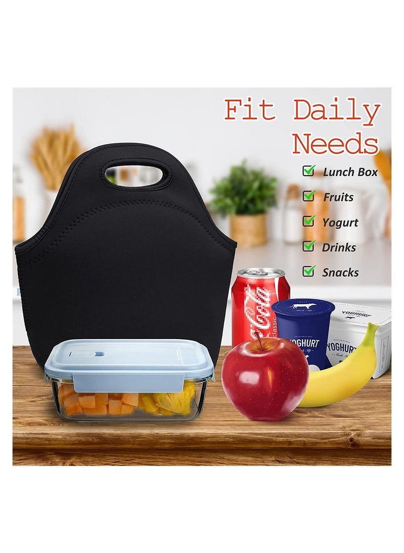 Carry Lunch Bag Neoprene Lunch Bags Thermal Insulated Lunch Tote Bag Lightweight Insulated Reusable Washable Neoprene Picnic Bag for Women Men Student Lunch Box Bag