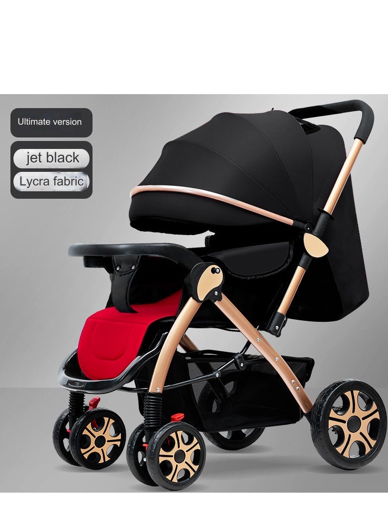 Baby Travel Stroller With Storage Basket And RemoVable Food Tray, Suitable For 0 To 4 Years