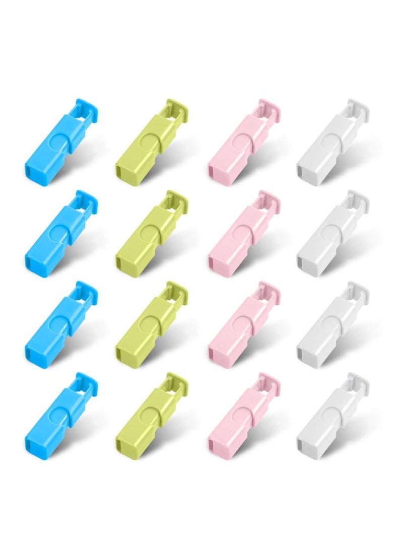 SYOSI 16 Pack Bread Bag Clips, Reusable Grocery Bag Sealing Clips for Food Fruit Bread Storage, Non-Slip Plastic Grip Sealing Bag Clips, Easy Squeeze Lock and Release, 2.44in, Candy Color(4 Colors)