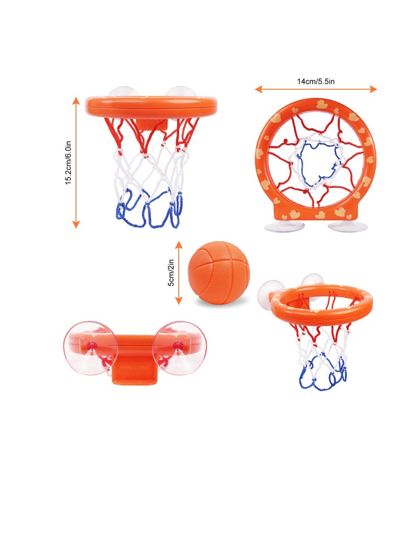 Bath Basketball Hoop for Baby, Bath Toy Fun Basketball Hoop & Balls Set 5 Balls Included, Bath Toys Bathtub Basketball Hoop with Strong Suction Cup, Fun Toddler Bath Toys for Boys and Girls