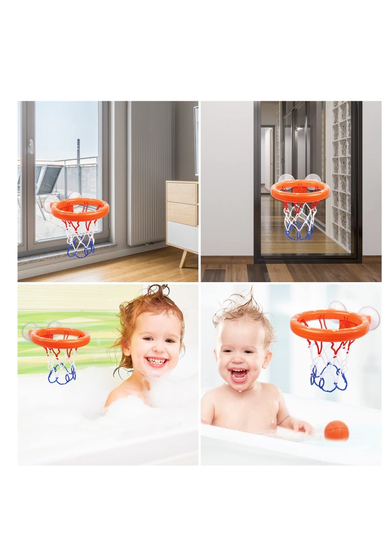 Bath Basketball Hoop for Baby, Bath Toy Fun Basketball Hoop & Balls Set 5 Balls Included, Bath Toys Bathtub Basketball Hoop with Strong Suction Cup, Fun Toddler Bath Toys for Boys and Girls