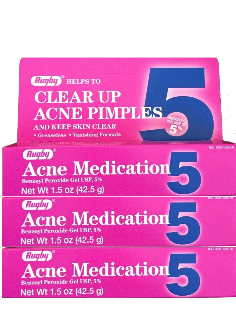 Benzoyl Peroxide 5 % Generic for Oxy Balance Acne Medication Gel 1.5 oz 3 PACK