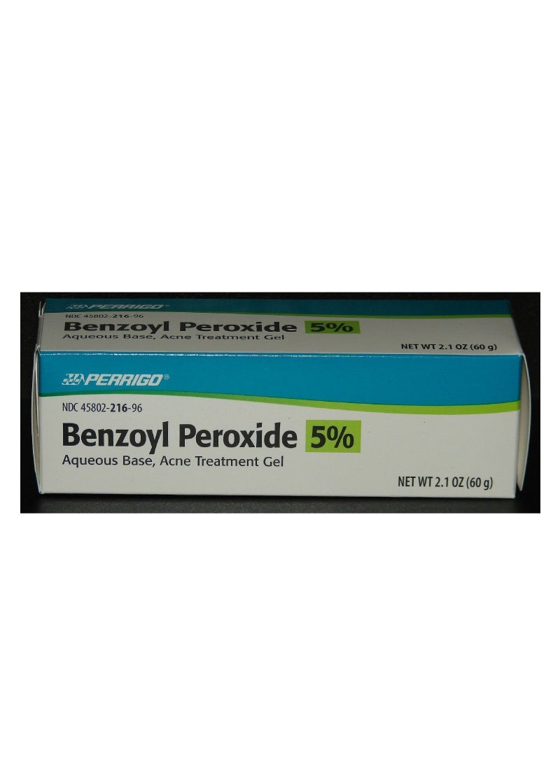 Perrigo 5 Percent Benzoyl Peroxide Acne Treatment Gel 60gm Tube