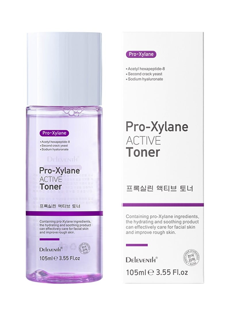 DEleventh Korean Brand Pro-Xylane Active Toner 105ml / Mild Moisturizing, Anti-aging, Anti-wrinkle, Improves Rough Skin and Delays Aging Sign, Peptides, Boosts Elasticity and Smoothness