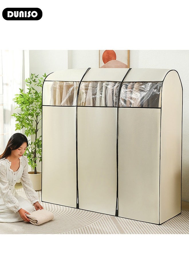 Hanging Garment Bag, Large Closet Clothing Protector, Dust-proof Wardrobe Garment Storage Bag, Coat Covers for Closet with Zipper and Clear Window for Suits, Shirts, Jackets, Long Dress