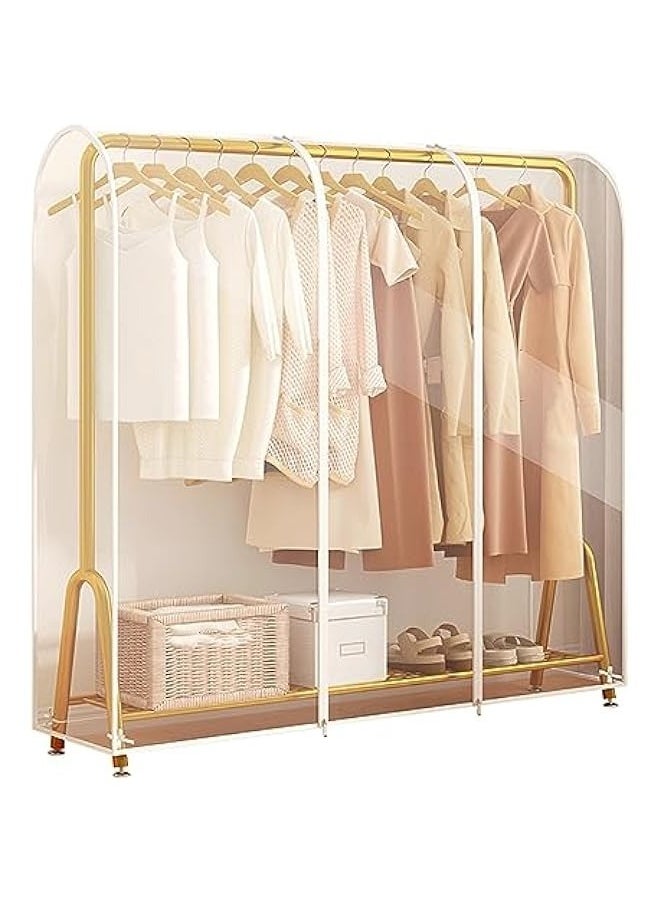 Hanging Garment Bags,Extra Large Clear Garment Rack Cover,Dustproof Waterproof Storage Bag For Wardrobe With Full Zipper,120x50x150cm ﻿