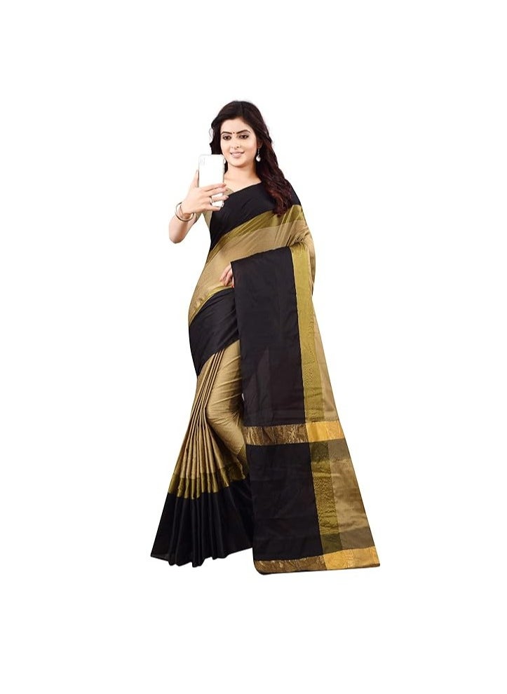 Soft Cotton & Silk Saree For Women Banarasi Saree