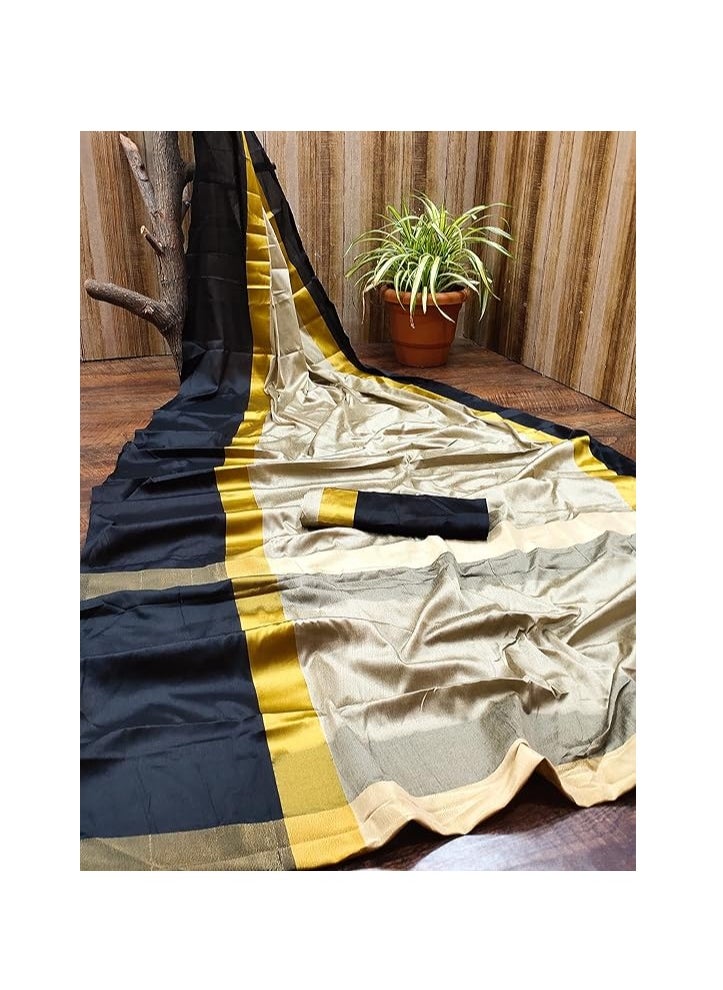 Soft Cotton & Silk Saree For Women Banarasi Saree