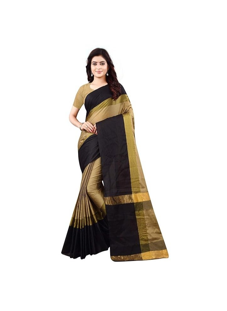 Soft Cotton & Silk Saree For Women Banarasi Saree