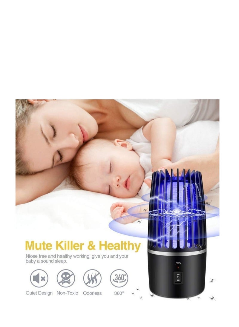 Electric Portable Mosquito Killer Lamp, 4000mAh USB Rechargeable with Night Light Electronic Fly Killer for Indoor Outdoor Garden