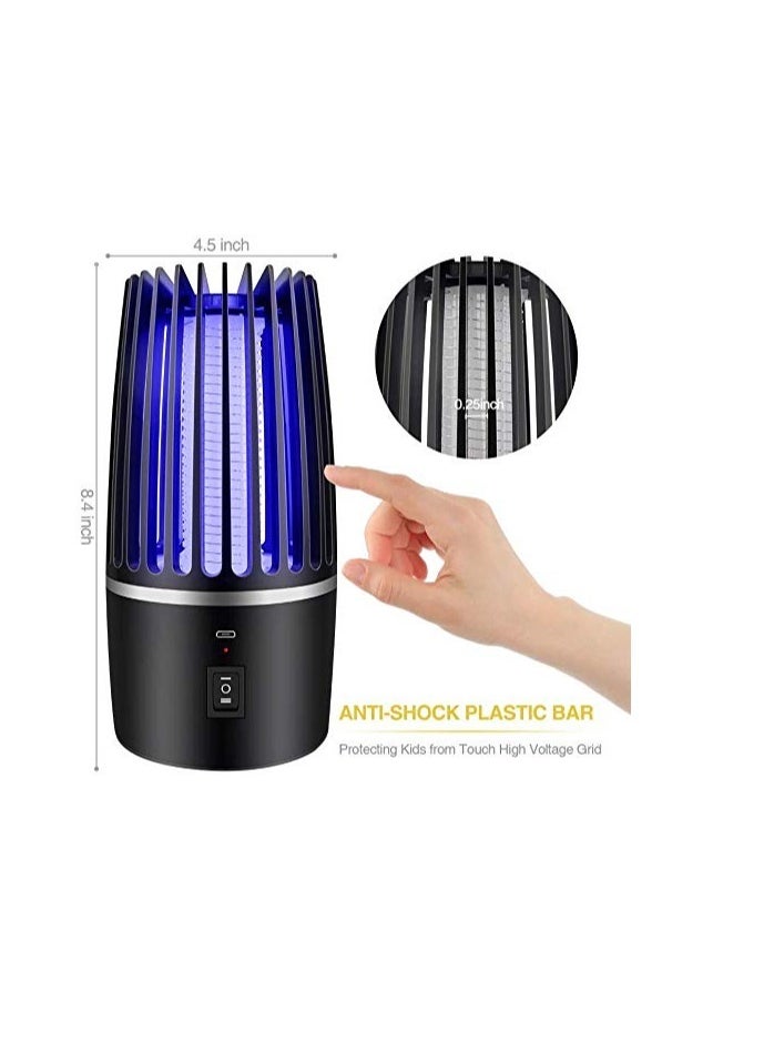 Electric Portable Mosquito Killer Lamp, 4000mAh USB Rechargeable with Night Light Electronic Fly Killer for Indoor Outdoor Garden