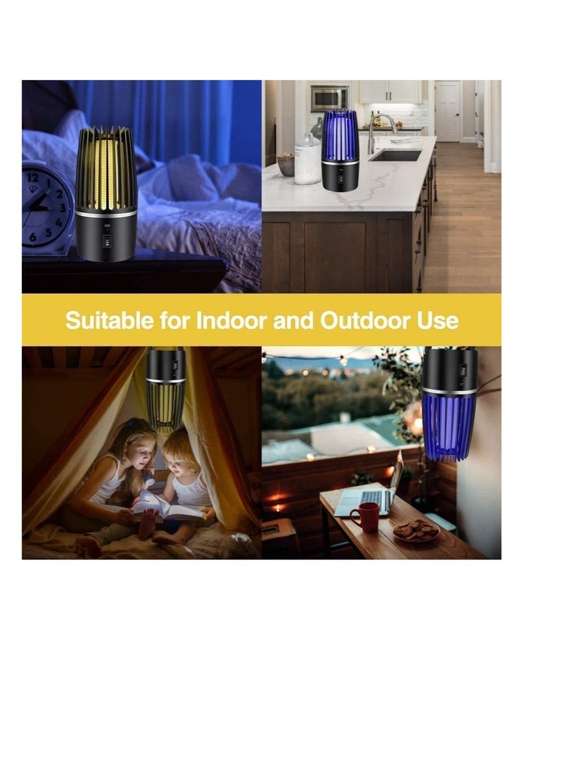Electric Portable Mosquito Killer Lamp, 4000mAh USB Rechargeable with Night Light Electronic Fly Killer for Indoor Outdoor Garden