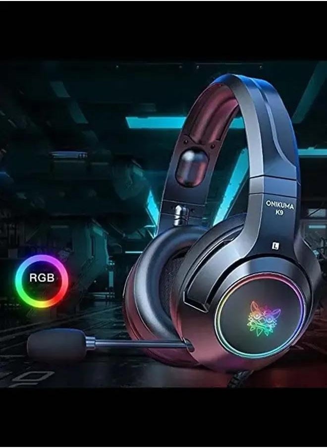 Black Gaming Headset , with Surround Sound,Over-Ear Gaming Wired Headphones With Mic For PS4, PS5, XOne, XSeries And PC