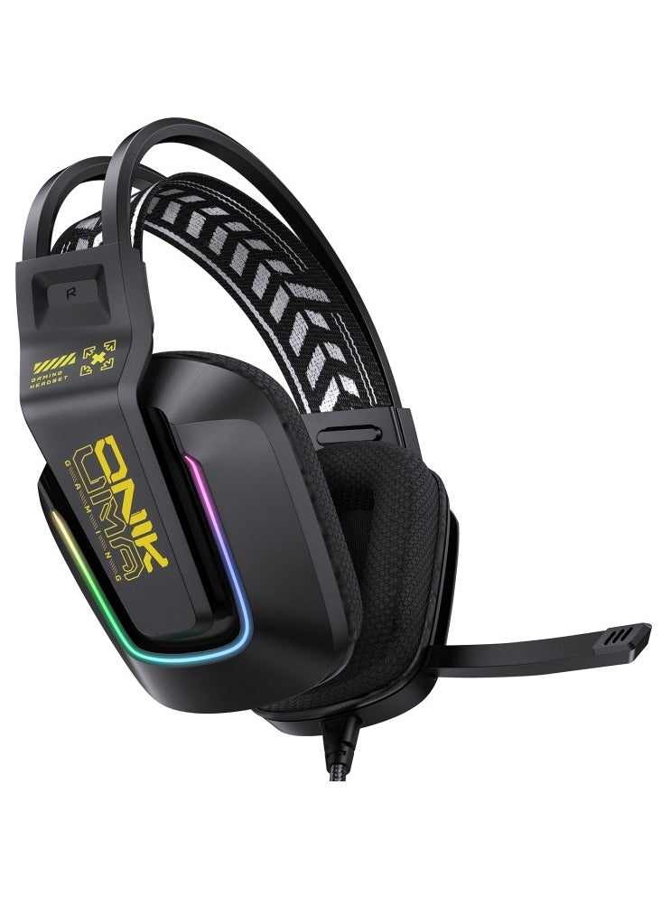 ONIKUMA X13 RGB Colorful Lighting Wired Gaming Headset with Microphone Length:2.2m Black