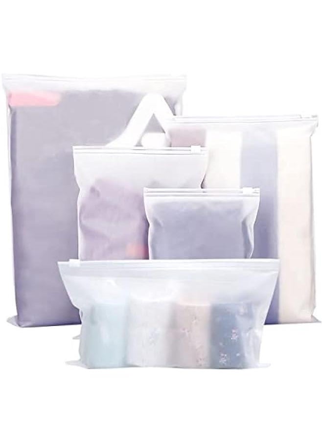 Frosted Waterproof Storage Bags Set (5 Sizes, 24 Pieces) - Ideal for Clothes, Shoes, Cosmetics
